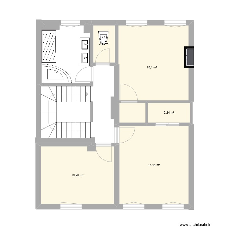 Wilson 1er étage. Plan de 6 pièces et 51 m2