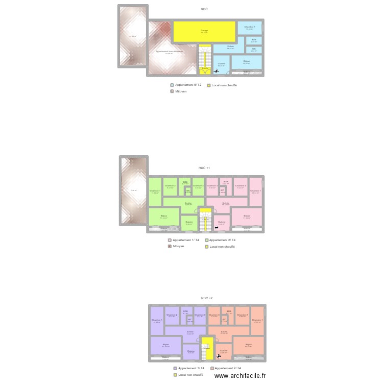 COMBE ALEXANDRE. Plan de 60 pièces et 608 m2