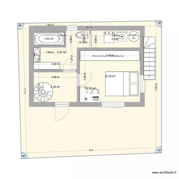 chalet 1 rez de chauss&eacute;e. Plan de 