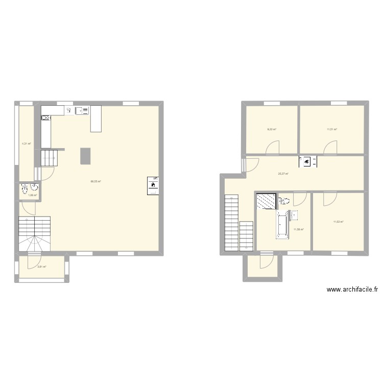 maison. Plan de 0 pièce et 0 m2