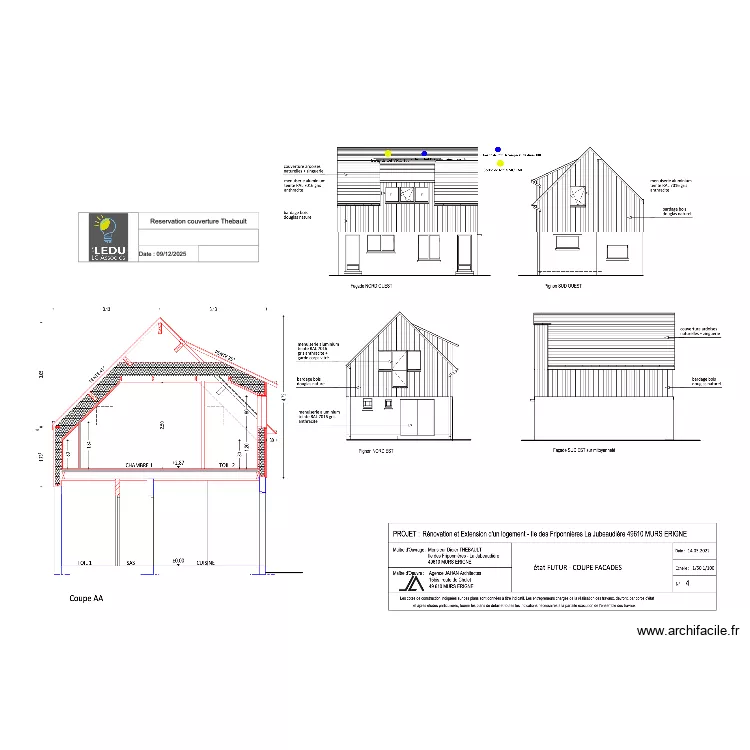 Reservation couverture Thebault. Plan de Reservation couverture Thebault. Plan de