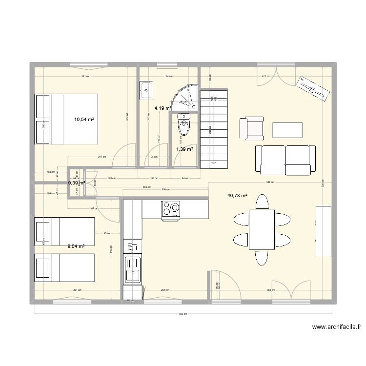 st hilaire projet. Plan de 6 pièces et 66 m2