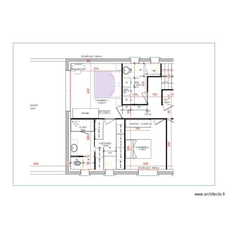 R+1. Plan de 0 pièce et 0 m2