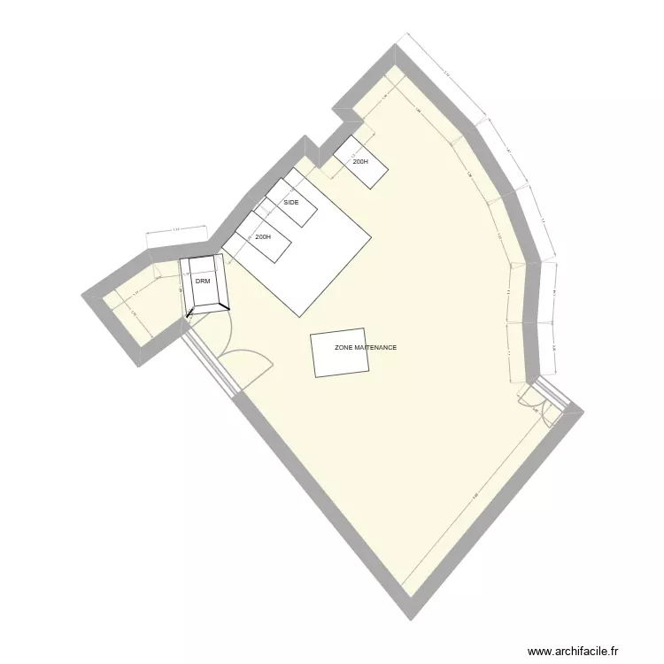 ca thuir. Plan de 1 Pièce et 40 m²