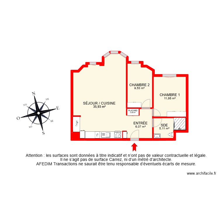 BI 24808. Plan de 9 pièces et 79 m2