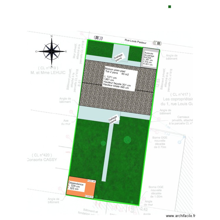 Plan de masse. Plan de 0 pièce et 0 m2