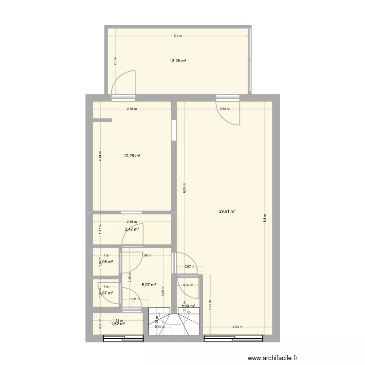 plan formation. Plan de 9  et 69 m²