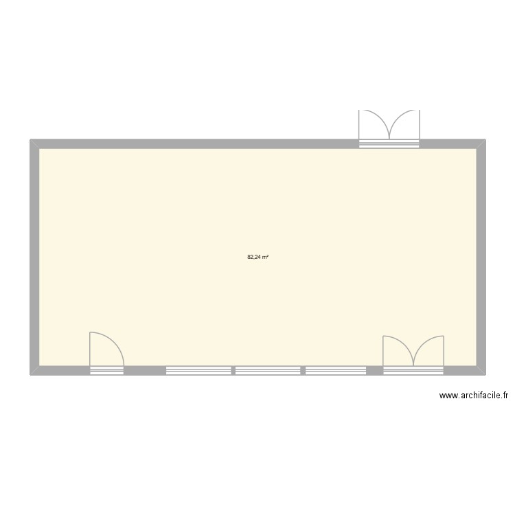 salle30. Plan de 1 pièce et 82 m2