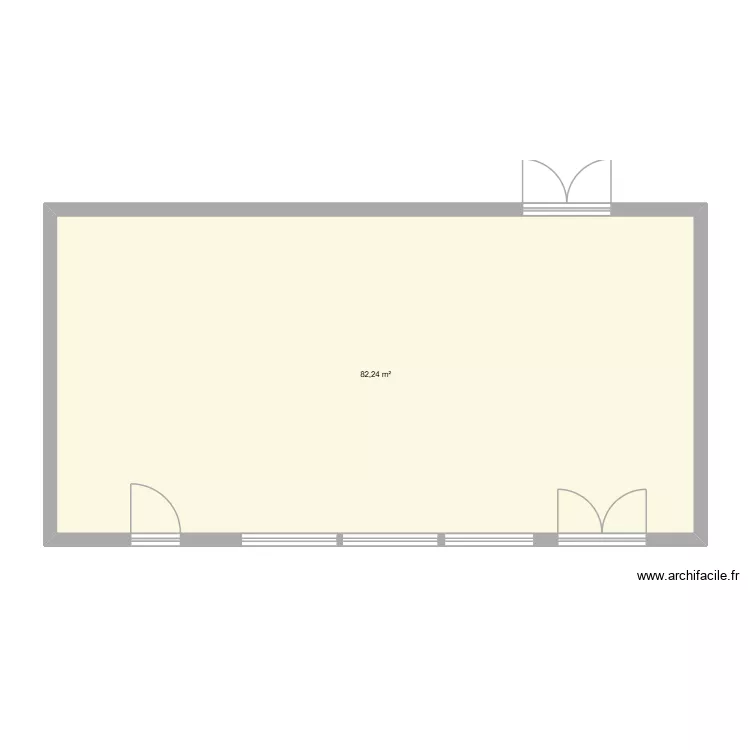 salle30. Plan de 1 pièce et 82 m²