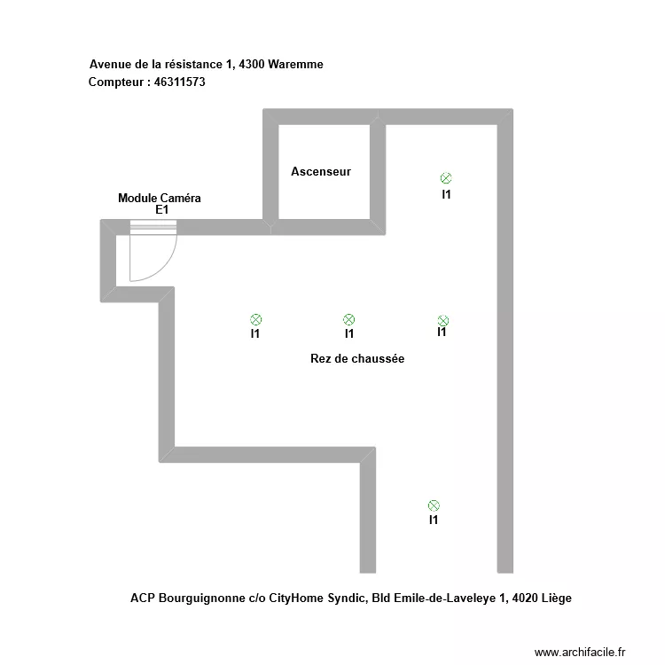 Sch&eacute;ma pos ACP Bourguignonne rez. Plan de 