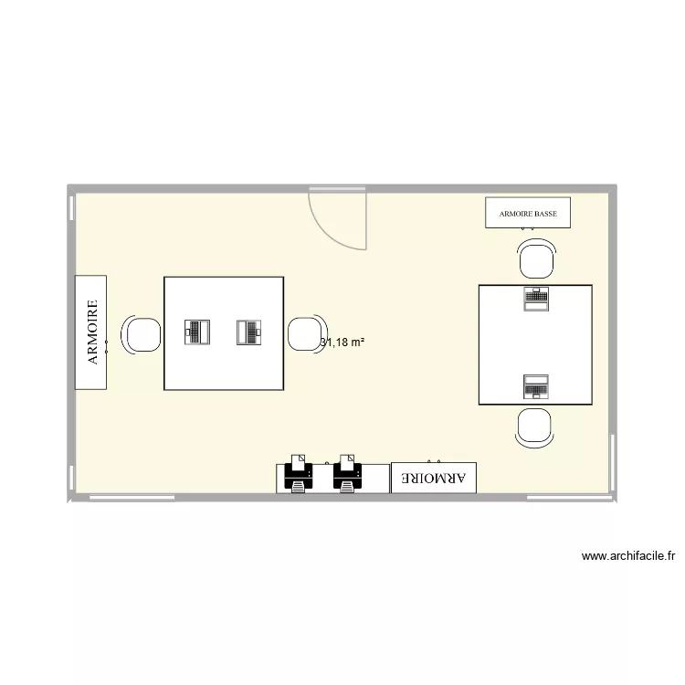 AMENAGEMENT BUREAU PROPOSITION 2. Plan de 1 et 31 m² AMENAGEMENT BUREAU PROPOSITION 2. Plan de 1 et 31 m²