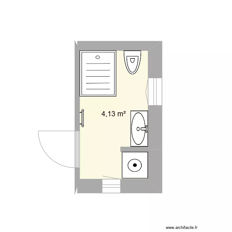 Salle d'eau RDC v1.1. Plan de 1  et 4 m²
