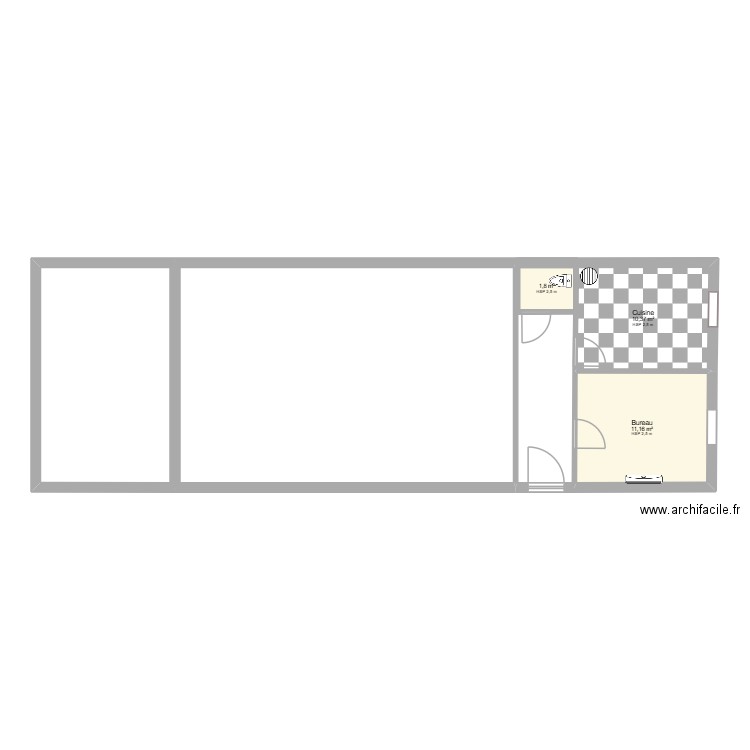 CRECHE. Plan de 3 pièces et 23 m2