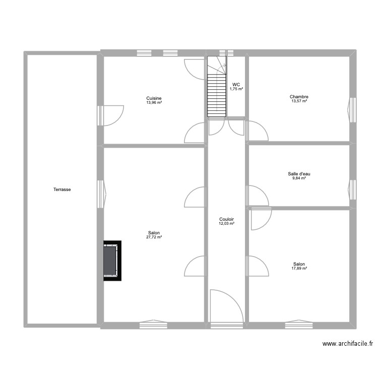 Toto Rdc EDL. Plan de 9 pièces et 128 m2