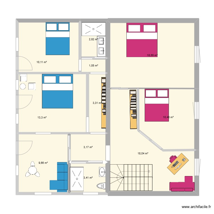 1er-sdb. Plan de 0 pièce et 0 m2