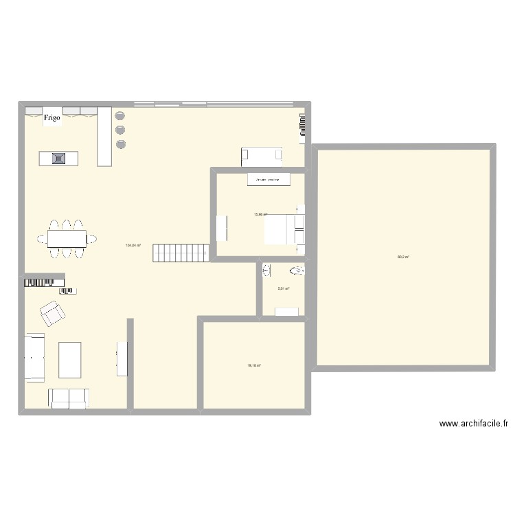 futur. Plan de 5 pièces et 254 m2