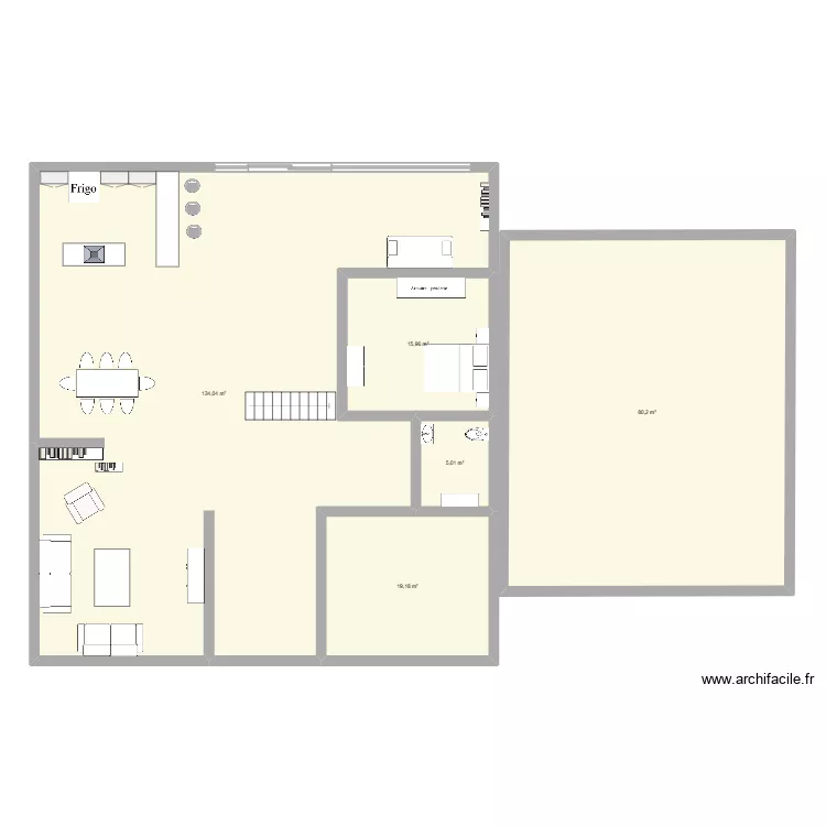 futur. Plan de 5 pièces et 254 m²