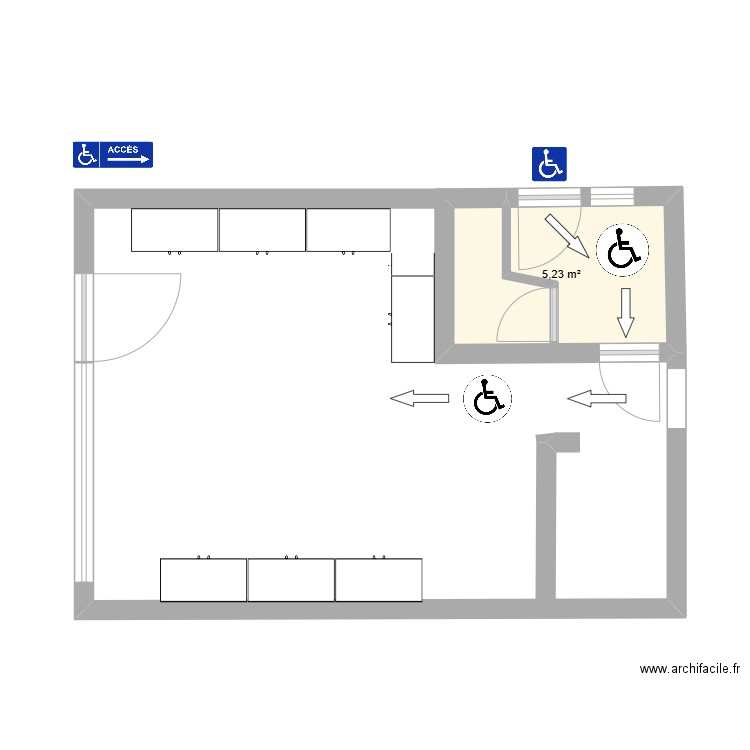 erp Cunea. Plan de 1 pièce et 5 m2