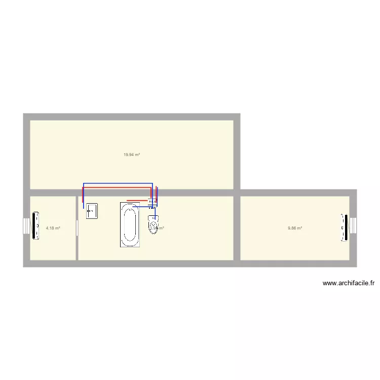 Bordezac &eacute;tage. Plan de 4  et 48 m²