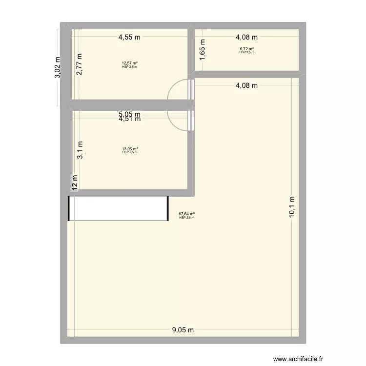 Etage. Plan de 4  et 119 m²
