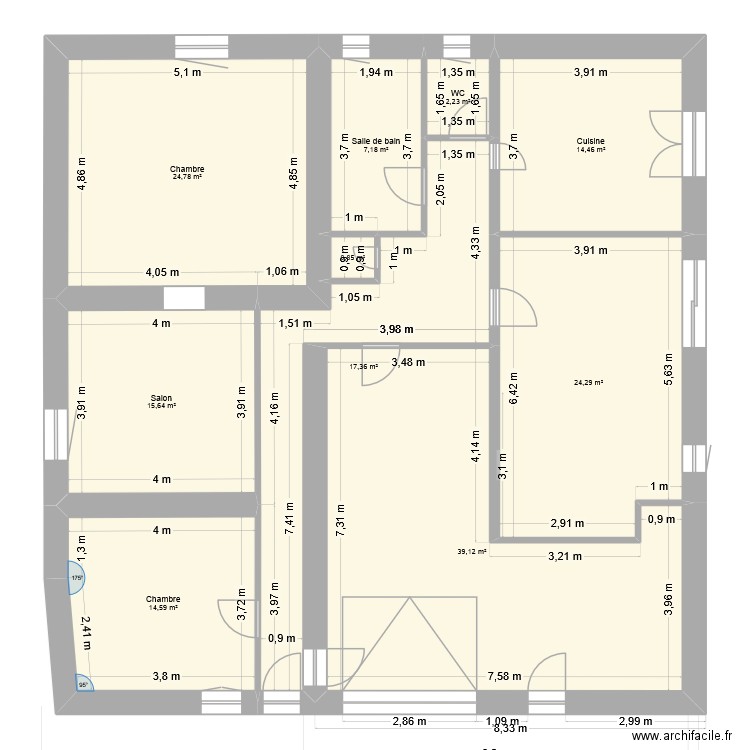 PROJET 1. Plan de 10 pièces et 161 m2