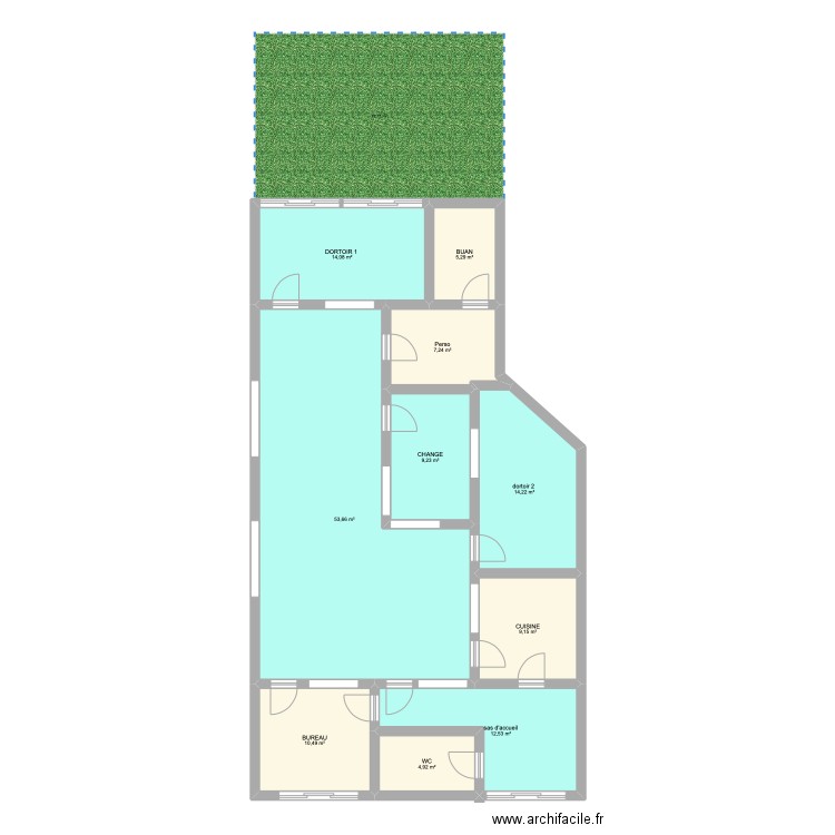 PLAN CASSANDRE V2 . Plan de 10 pièces et 141 m2