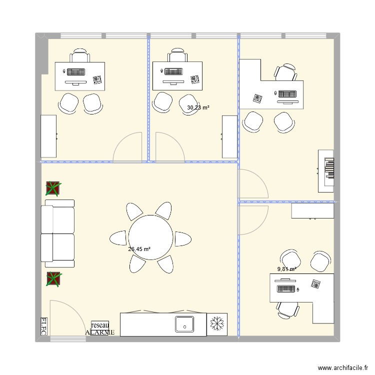 YTSHAK. Plan de 3 pièces et 66 m2