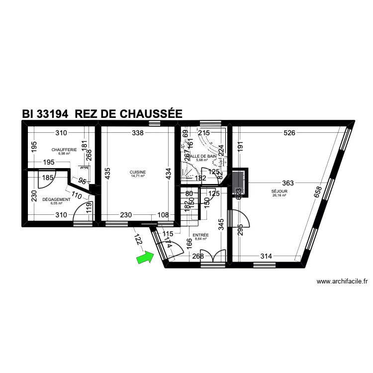 BI. 33194. Plan de 28  et 202 m²