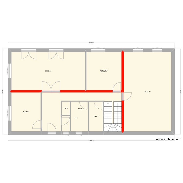Maison Chasselay Bas. Plan de 8 pièces et 126 m2