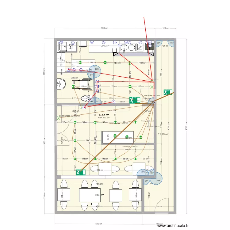 electricit&eacute;. Plan de 