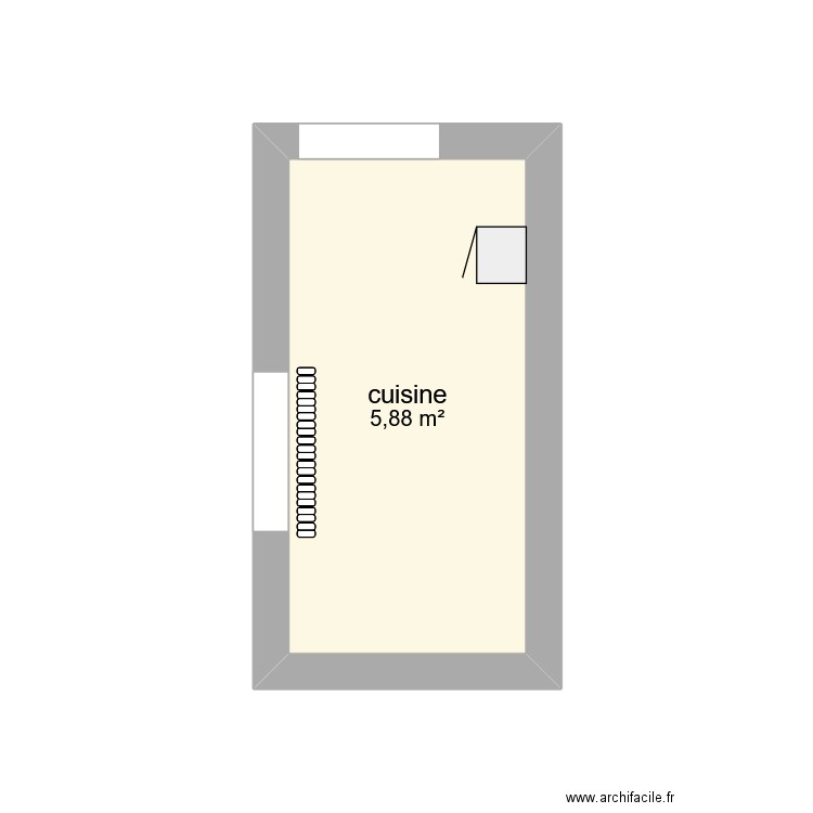 kot célia. Plan de 1 pièce et 6 m2