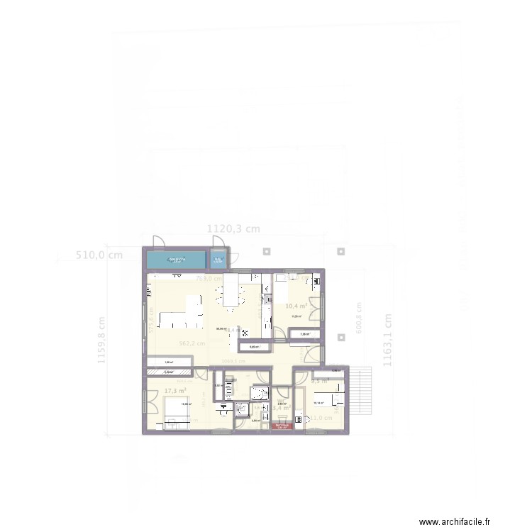 plan RDC électrique. Plan de 15 pièces et 107 m2