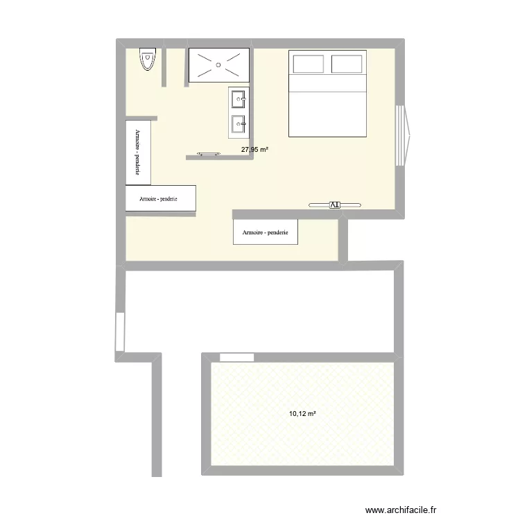 lolo. Plan de 2  et 38 m²