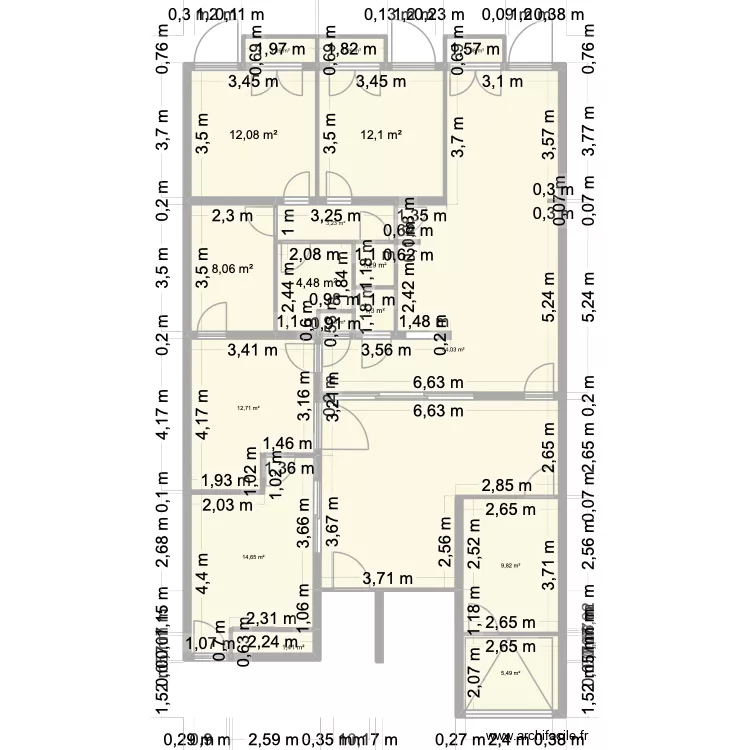 Bosquez - 04. Plan de 17 Pièces et 155 m² Bosquez - 04. Plan de 17 Pièces et 155 m²