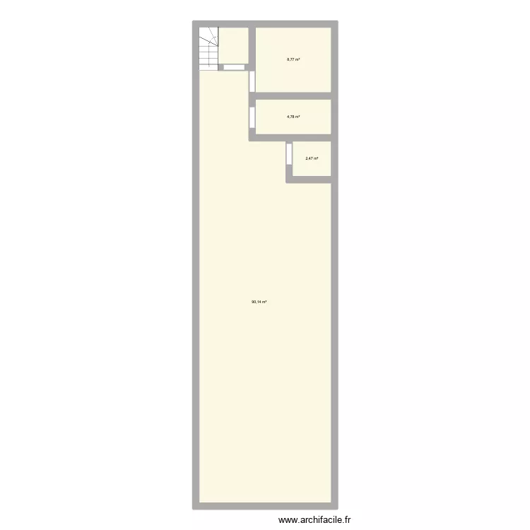 Pilate-salle. Plan de 4 pièces et 106 m²