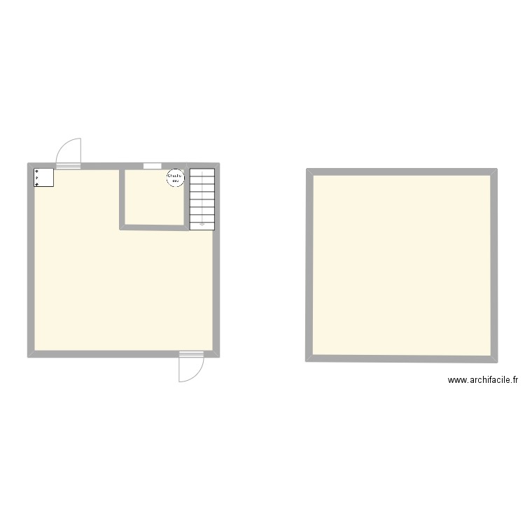 Maison imaginaire. Plan de 2 pièces et 67 m2