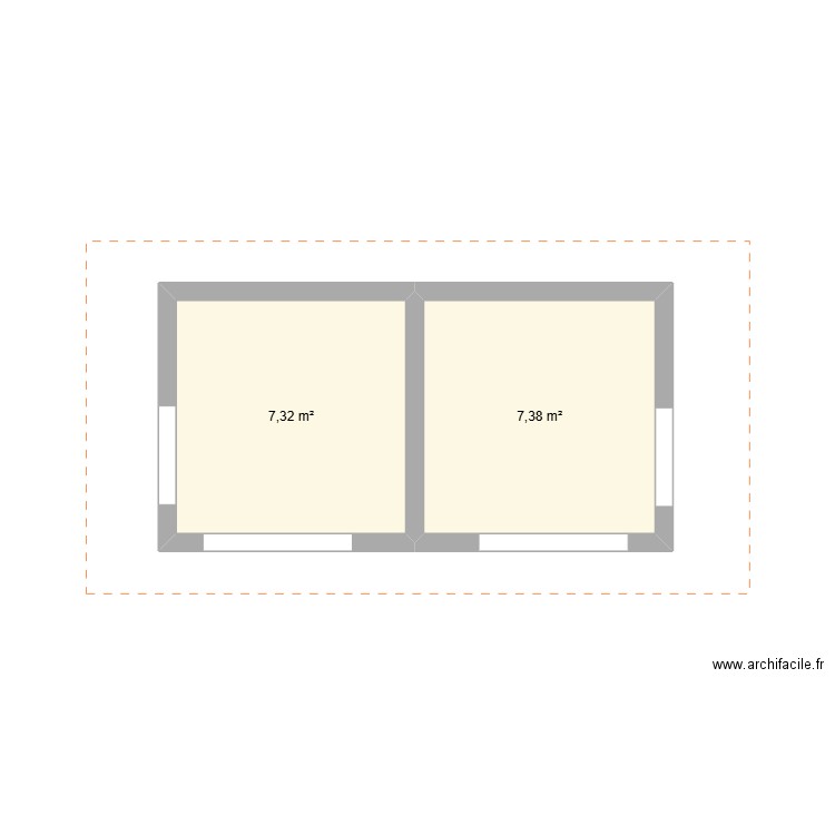 arbris bois. Plan de 2 pièces et 15 m2