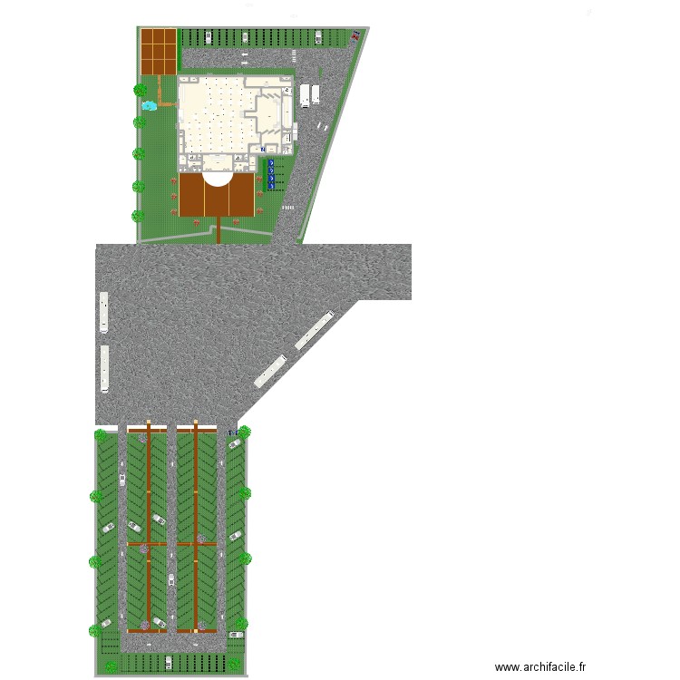 Cabaret entrée latérale. Plan de 31 pièces et 969 m2