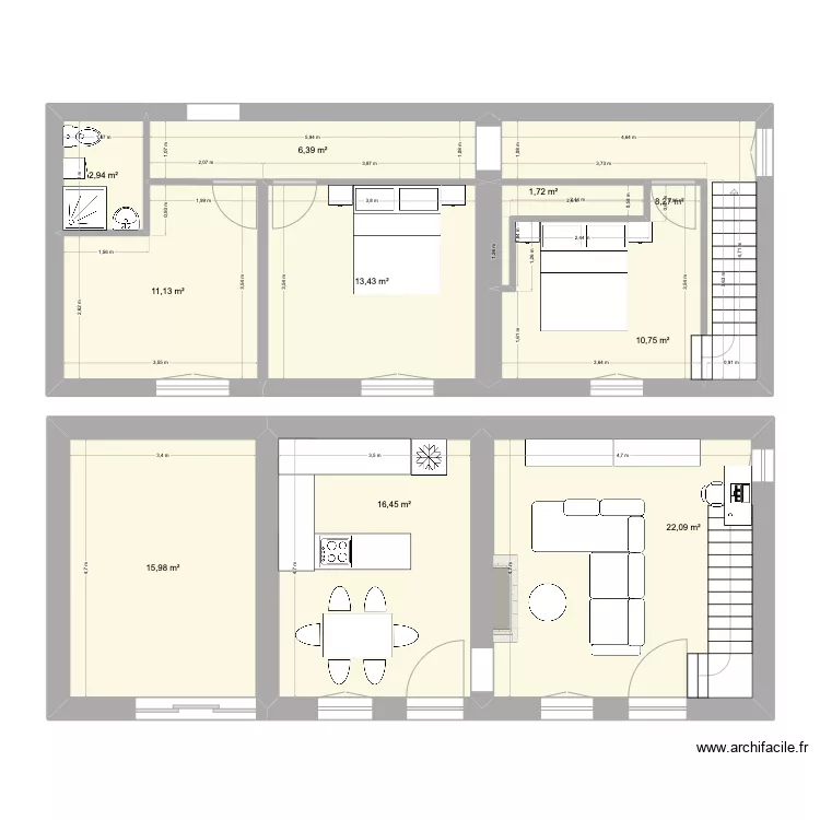 Maison V1. Plan de 