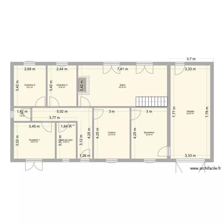 Maison neuillé. Plan de 10 Pièces et 121 m² Maison neuillé. Plan de 10 Pièces et 121 m²