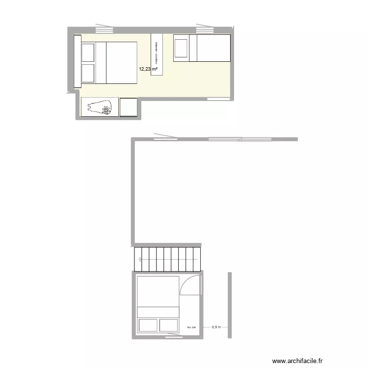 palavas1. Plan de 2  et 17 m²