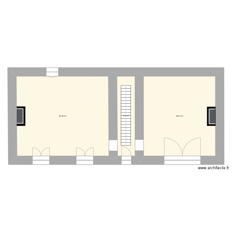 Commanderie. Plan de 3 pièces et 99 m2