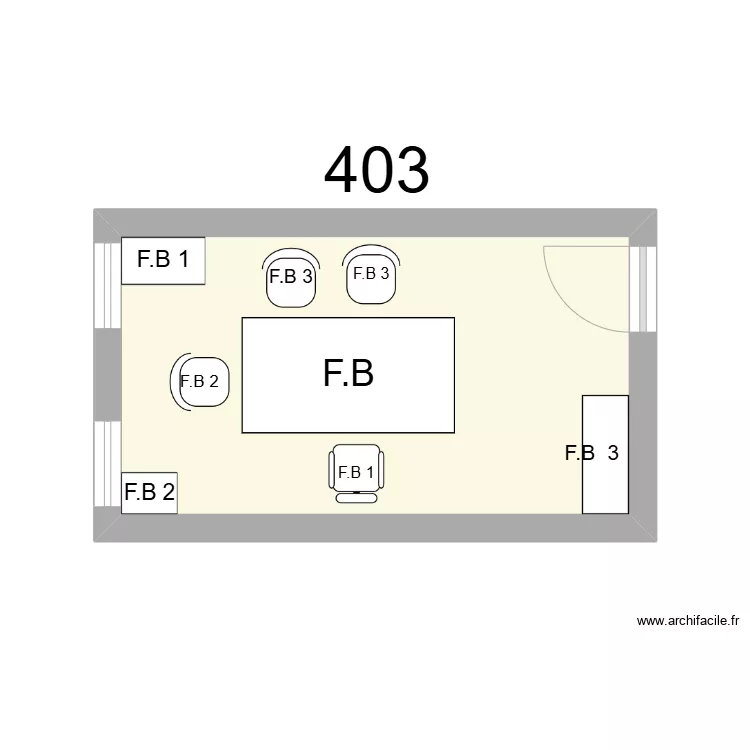 Bureau R 403 - F.BIBET. Plan de 