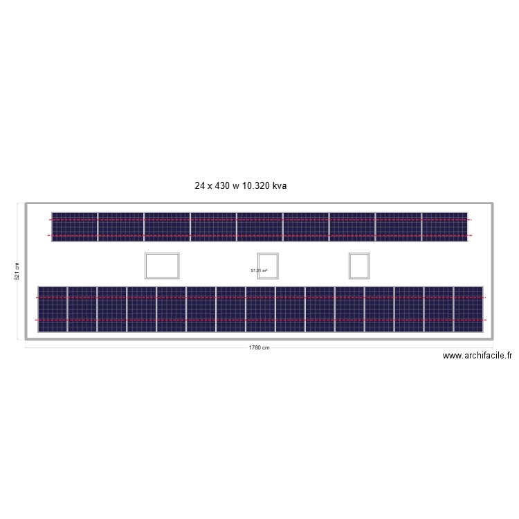 BEGONIAS toit. Plan de 1 pièce et 91 m2