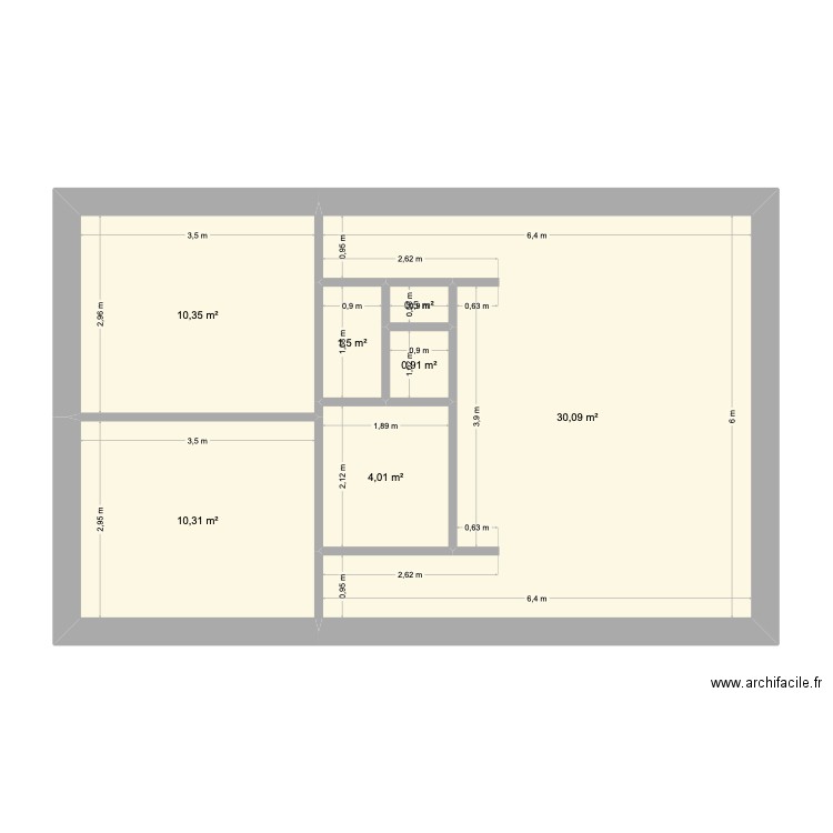 Soturac-v3. Plan de 7 pièces et 58 m2