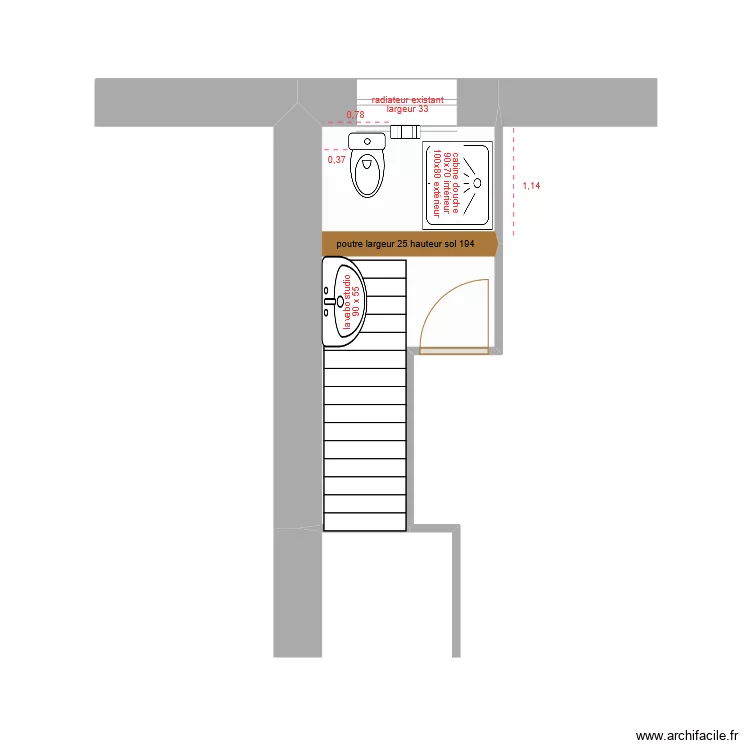 amenagement salle d eau rdc les bougets. Plan de 