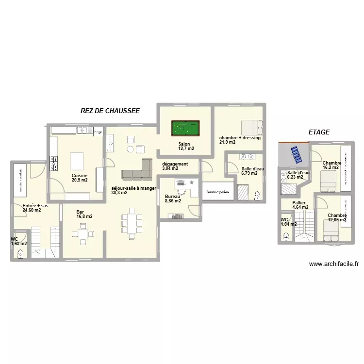 maison cravans plan. Plan de 8 Pièces et 272 m² maison cravans plan. Plan de 8 Pièces et 272 m²