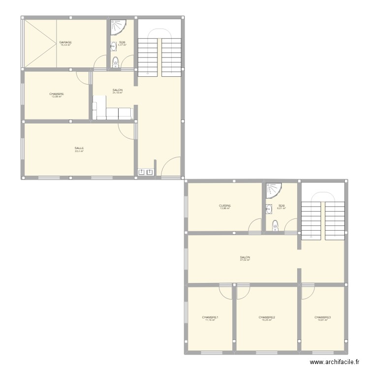 RAMI2. Plan de 11 pièces et 183 m2