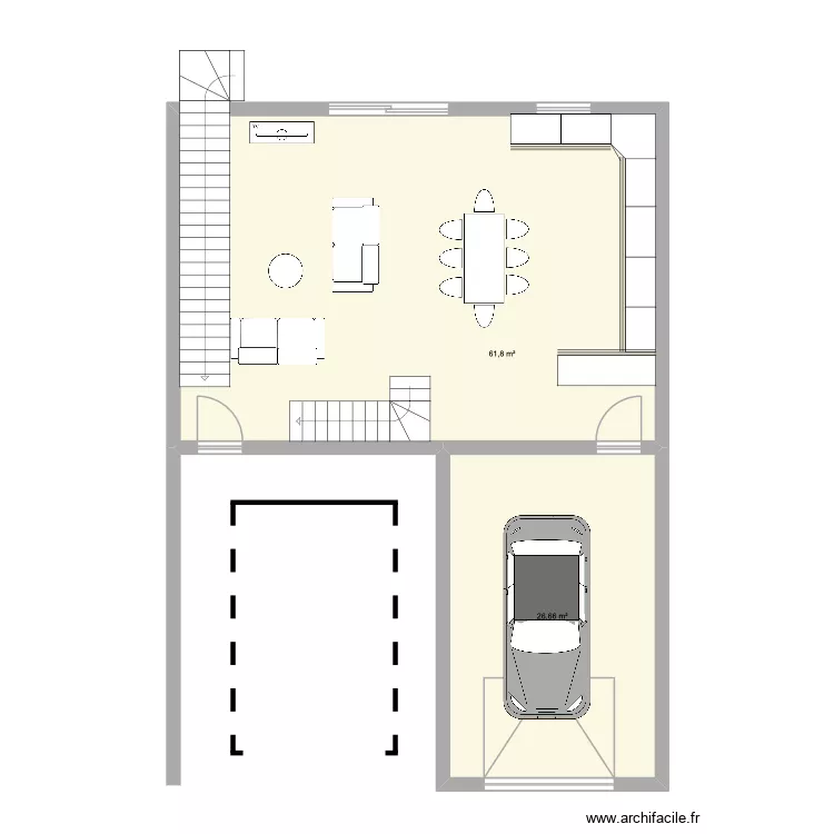 Chantilly. Plan de 2  et 88 m²