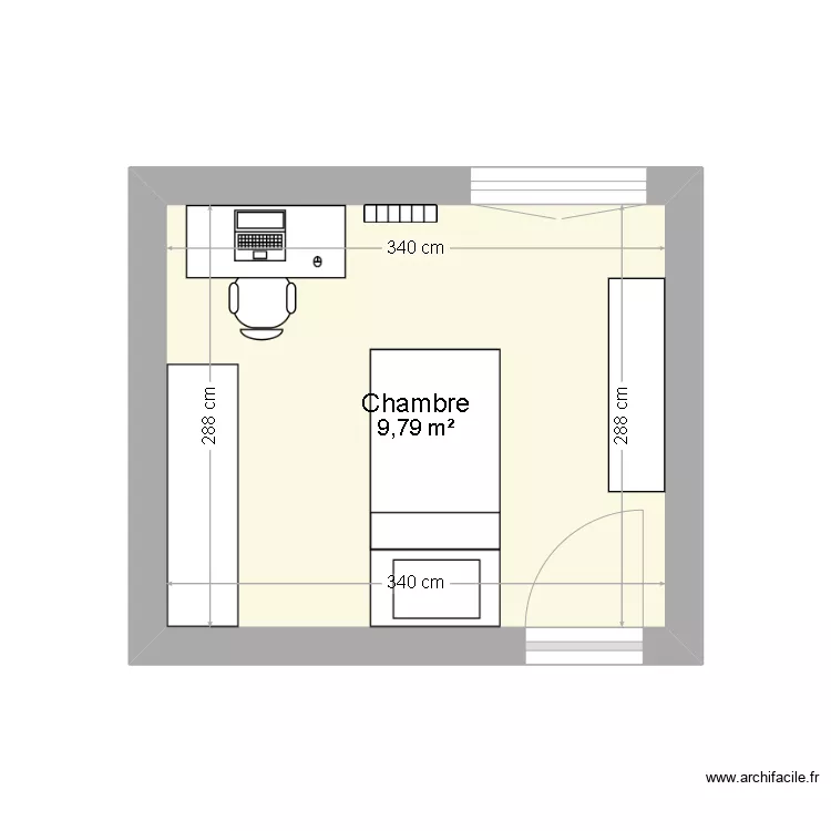 Chambre L&eacute;ane. Plan de 